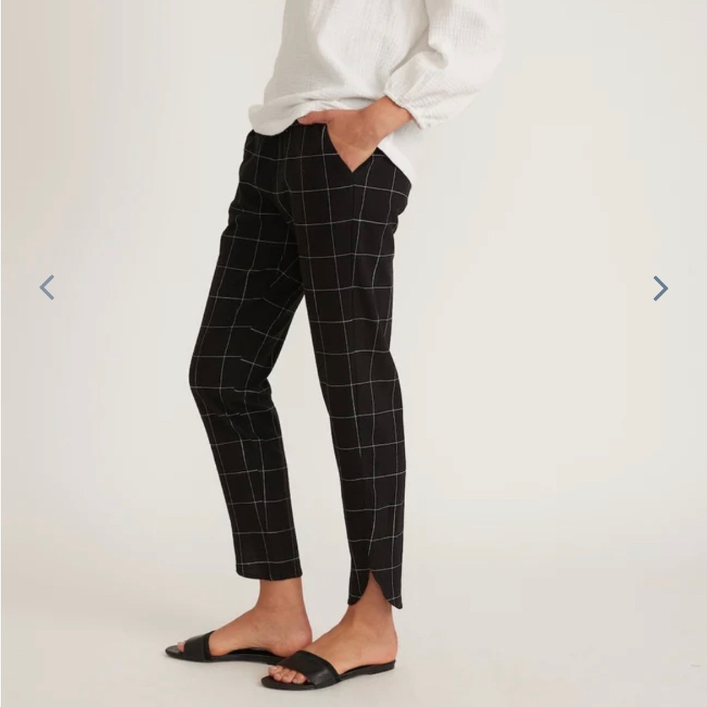 Marine Layer Black Windowpane Allison Pant